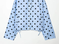 Women Polka Dot Jacket | Long Sleeve | Loose Coat