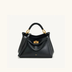 Women Leather Pillow Bag | Lock Clasp Handbag | Small Handbag | Shoulder Bag | Crossbody Bag