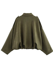 Women Vintage Oversize Bomber Jacket | Loose Jacket