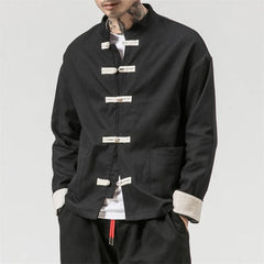 Men Tang Suit Jacket | Linen Top | Long Sleeve