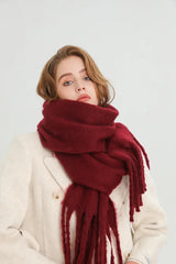 Women Warm Winter Cashmere Scarf | Thick Soft Tassel Shawl | Long Poncho | Echarpe | Pashmina