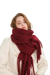 Women Warm Winter Cashmere Scarf | Thick Soft Tassel Shawl | Long Poncho | Echarpe | Pashmina
