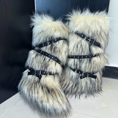 Women Winter Boots | Faux Fur Snow Boots | Warm Long Boots | Plush Over Knee | High Boots | Y2K | Furry Shoes