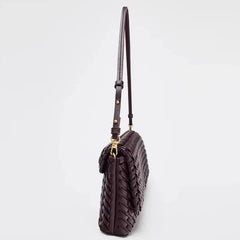 Women Leather Woven Bag | Shoulder Bag | Armpit Handbag