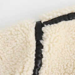 Women White Sherpa Fleece Jacket | Motorcycle Jacket Coat