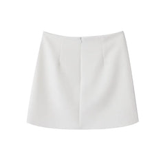 Women White Vest Skirt Suit | Two Piece Summer Office Slim Set