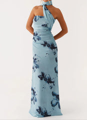 Women Floral Print Long Dress | Tube Dress | Summer | Strapless Dress With Scarf