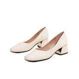 Women White Plain Pumps | Leather