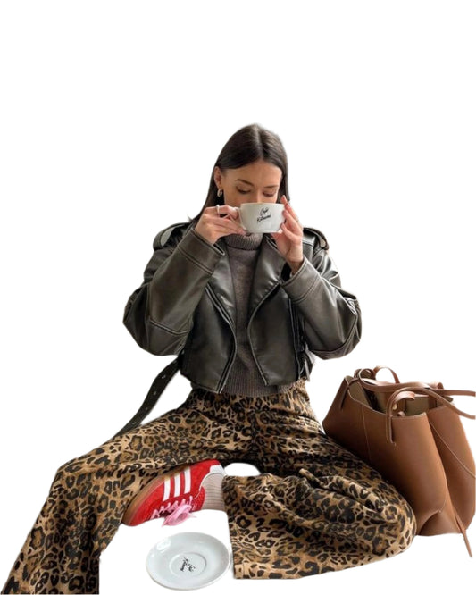 Women Vintage Leopard Print Pants | Cheetah Print Trousers | Cheetah Jeans