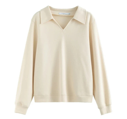 Women Pullover Long Sleeve Sweater | V-neck Loose Sweatshirt