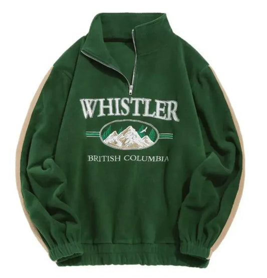 Unisex Vintage Loose Fleece Sweatshirt | Turtleneck Warm Hoodie Pullover