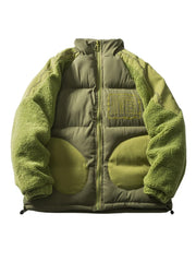 Unisex Sherpa Warm Puffer Jacket | Casual Loose Parka Jacket | Winter Cotton Coat