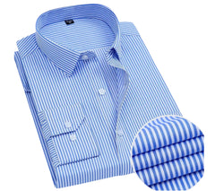 Men’s Classic Long Sleeves Stripe Shirt | Business Dress Shirt | Formal Office Wear | Full Sleeve Work Shirt