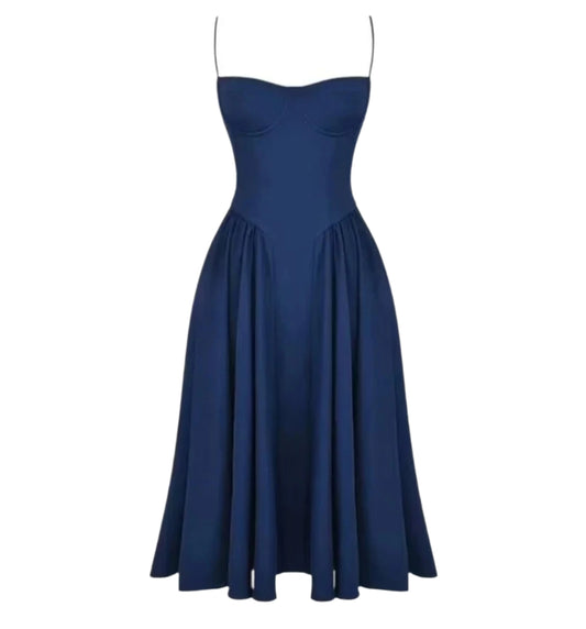 Women Pleated Sling Summer Dress
