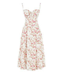 Women Casual Slit Floral Print Dress | Midi Summer Dress | Sundress | Holiday Dress
