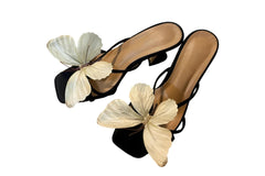 Women Summer Butterfly-Knot Slippers | Thick Heel Dress Slides | Summer Sandals
