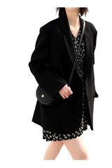 Women Oversized Blazer | Double-Breasted Mid-length Coat