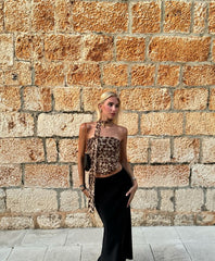 Women Leopard Print Two Piece | Cheetah Print Skirt | Cheetah Print Top