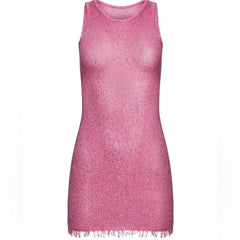 Women Summer Sequin Dress | Sleeveless | Glitter Lace Mini Dress