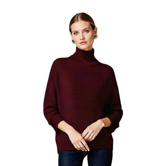 Women Cashmere Sweater | High Neck Thick Wool Pullover