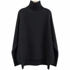 Women Cashmere Sweater | High Neck Thick Wool Pullover