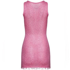 Women Summer Sequin Dress | Sleeveless | Glitter Lace Mini Dress