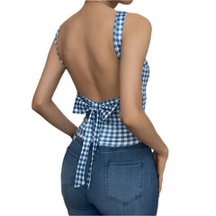 Women Bow Backless Tank Top | Backless | Crop Top | Bow Top