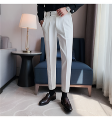 Men High Waisted Vintage Pants | Men Old Money Formal Pants | Formal Office Suit Pants